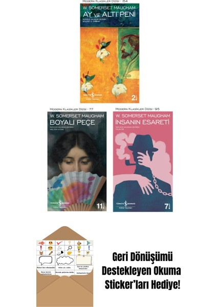 W. Somerset Maugham 3 Kitap Set + Okuma Sticker'ları