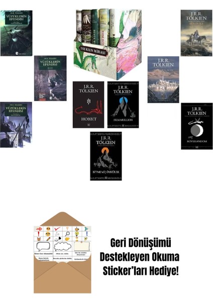 Tolkien Ortadünya Seti 14 Kitap Set - Yüzüklerin Efendisi + Okuma Sticker'ları