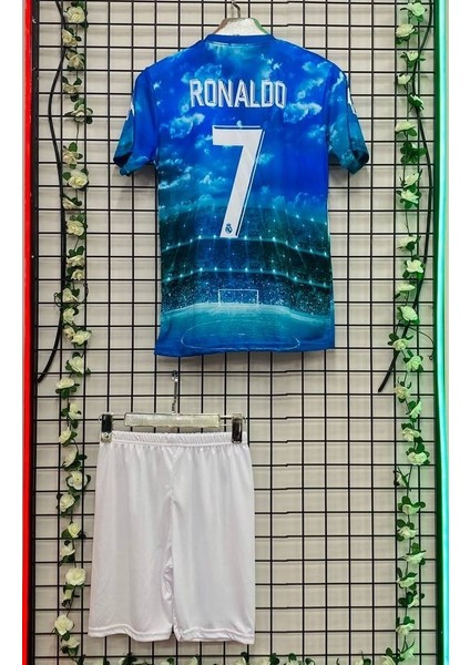 3 Adet Tişört Şort - Cr7 Çocuk Alt Üst Takım 3 Set - 3 Tişört 3 Şort