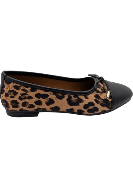 Amalina | Kadın Leoparlı Babet - Siyah - 37