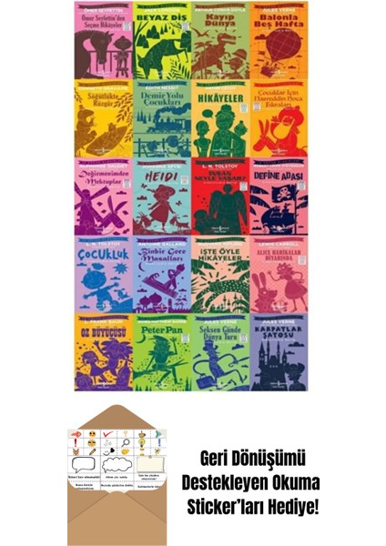 Dünya Çocuk Klasikleri 20 Kitap Set + Okuma Sticker'ları