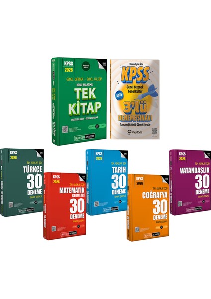 2026 Kpss Gygk Konu Anlatımlı Tek Kitap-Tüm Dersler Çözümlü 30 Deneme-Çözümlü 3 Deneme Hediye