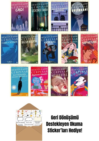Hüseyin Rahmi Gürpınar 13 Kitap Set + Okuma Sticker'ları