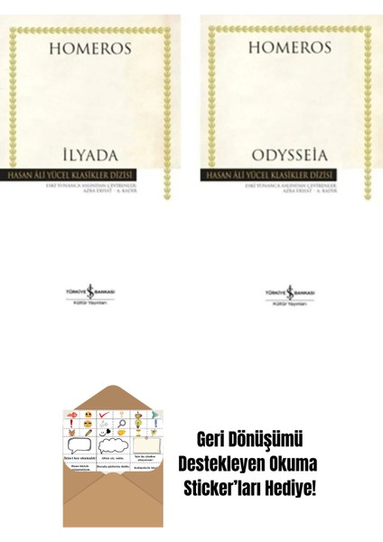 Homeros Ilyada Odysseia 2 Kitap Set Yunan Mitolojisi + Okuma Sticker'ları