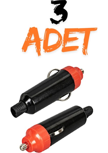 3 Adet 12 Volt Sigortlalı Seyyar Motorsiklet Otomobil Araç Çakmaklık Fişi Soketi