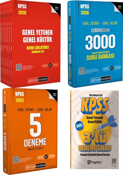 2026 Kpss Gygk Lisans Konu Anlatımlı(6 Kitap)-Ezberbozan 3000 Çözümlü Soru Bankası-Çözümlü 5 Deneme-Çözümlü 3 Deneme Hediye
