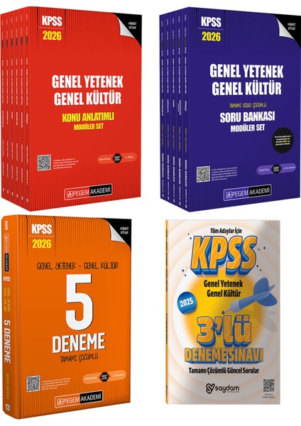 2026 Kpss Gygk Lisans Konu Anlatımlı 6 Kitap-Çözümlü Soru Bankası 5 Kitap-Çözümlü 5 Deneme-Çözümlü 3 Deneme Hediye