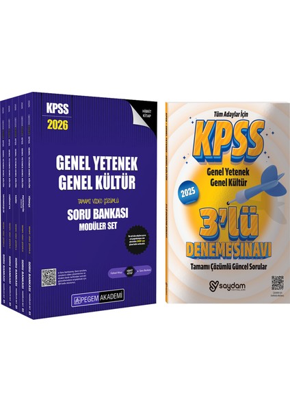 2026 Kpss Genel Yetenek Genel Kültür Tamamı Çözümlü Soru Bankası 5 KITAP(HIBRIT,944 Sayfa)-Çözümlü 3 Deneme Hediye