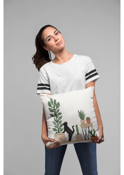 2'li Set 43X43CM Premium Tay Tüyü Leke Tutmaz Kumaş Çift Taraflı Kırlent Yastık Kılıfı Kaktüs KRL44 fırsatları