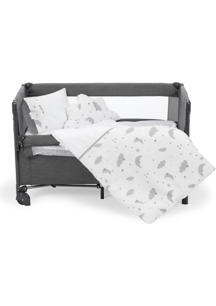 Asfstore Sema Baby 6 Parça Lüks Park Yatak Bebek Uyku Seti - Moon