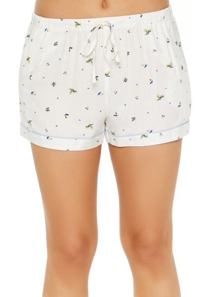 Çiçek Desenli Gömlek ve Şort Pijama Takımı