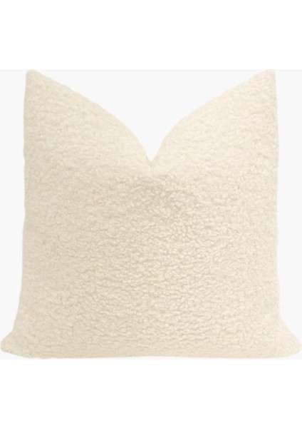 Ekru Buklet Peluş Yumuşak Dokulu Kırlent Kılıfı , 1 Adet 43 x 43 cm fiyatları