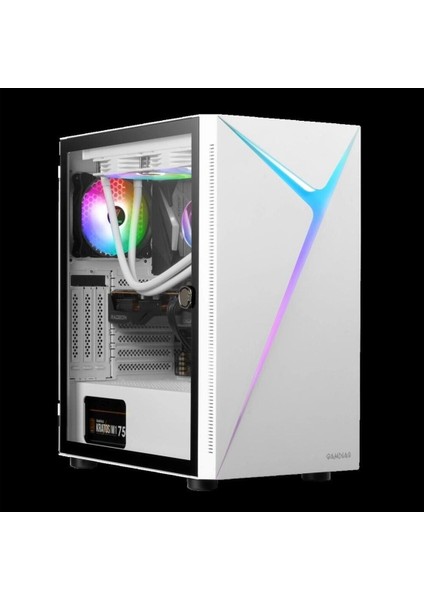 Gamdıas Argus E4 Elite Wh, 600W, Tempered Glass, Argb, Atx, 80+ Bronze, White Edition, Gamıng Kasa