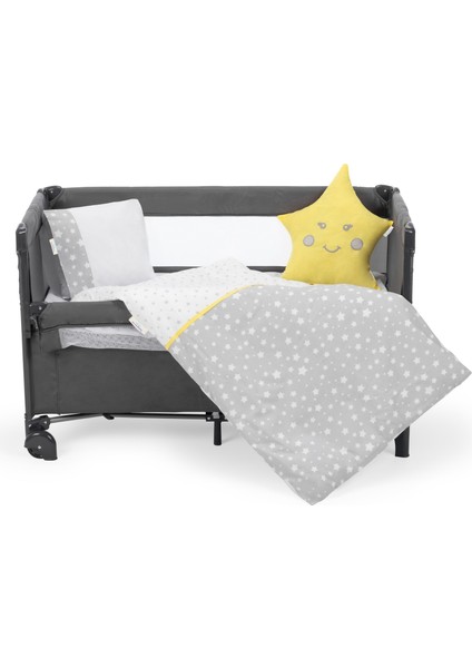 Asfstore Sema Baby 6 Parça Lüks Park Yatak Bebek Uyku Seti - Yıldızlı Geceler