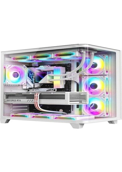 Ocean Curved Pro 750W 80+ Temperli Cam Atx Mid Tower Oyuncu Bilgisayar Kasası Beyaz