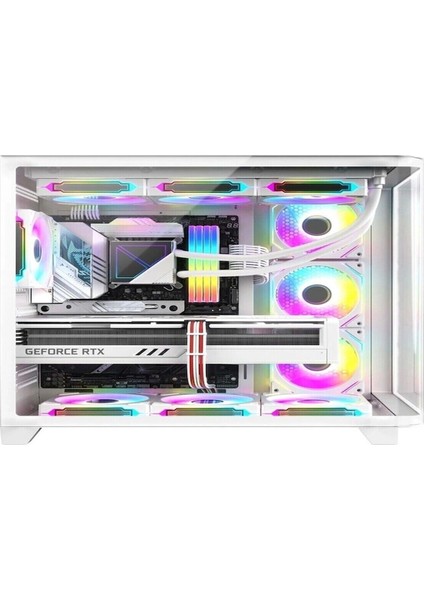 Ocean Curved Pro 750W 80+ Temperli Cam Atx Mid Tower Oyuncu Bilgisayar Kasası Beyaz fiyatları