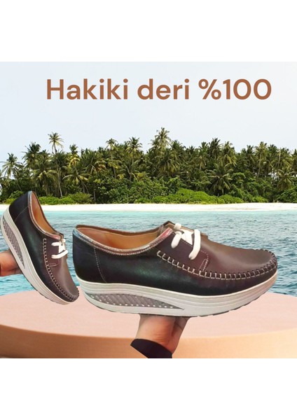 Hakiki Deri Bayan Yürüyüş Ayakkabı