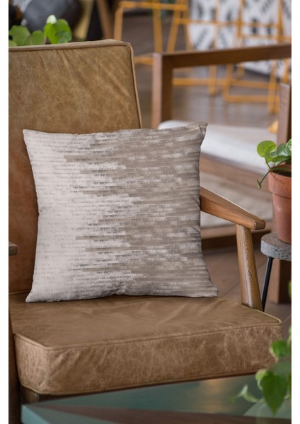 43X43CM Premium Tay Tüyü Dokuma Kumaş Çift Taraflı Kırlent Yastık Kılıfı Deri Görünümlü KRL348