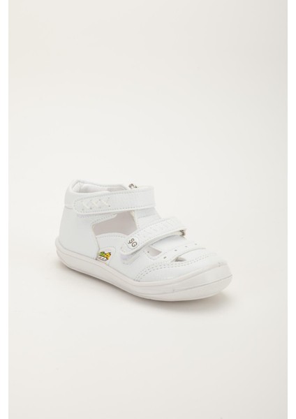 Şirinbebe Ortopedik Erkek Bebek Ilkadım Ayakkabı Beyaz Çift Cırtlı Yan Açık modelleri