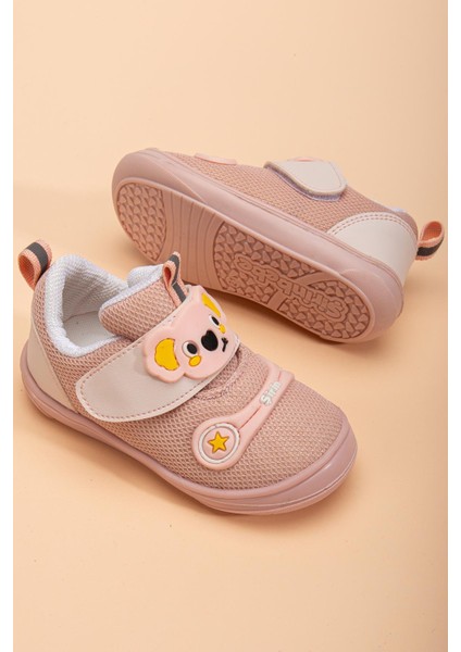 Şirinbebe Ortopedik Kız Bebek Ilkadım Ayakkabı Pudra Cırtlı Anorak