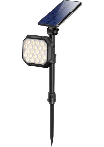 22W Solar Çim Armatürü - Güneş Enerjili, Fotoselli, IP65 Suya Dayanıklı 2 Modlu Bahçe Lambası