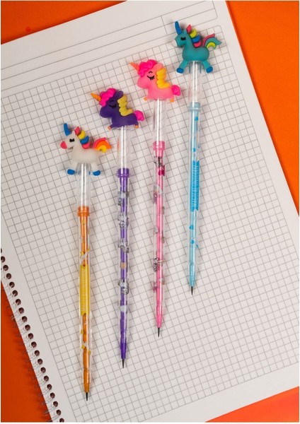 Unicorn Başlıklı Yumurtlayan Kalem Seti - 4 Adet