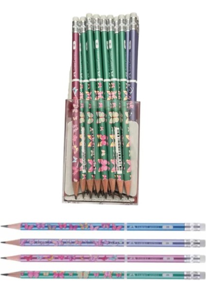 Faber Castell Faber Kelebek Silgili 2b Yuvarlak Kurşun Kalem 6 Li Paket (5244000049)