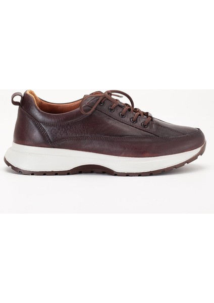 Hakiki Deri Erkek Günlük Ayakkabı Kahve Elastik Bağcıklı Kalın Taban fiyatları
