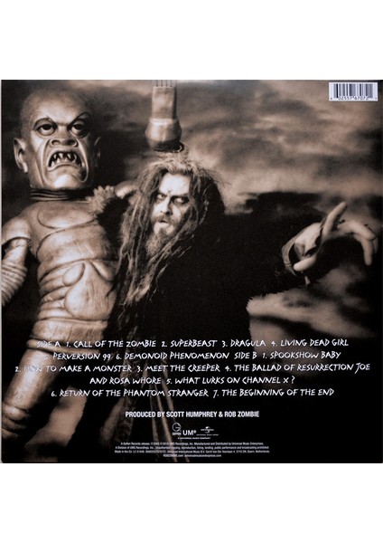 Rob Zombie ‎– Hellbilly Deluxe Audiophile Baskı Lp