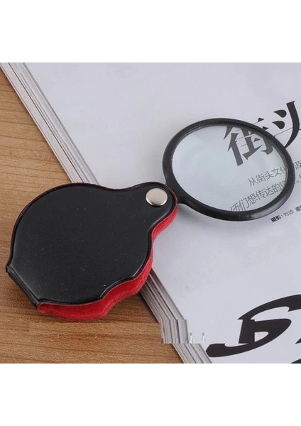5X50MMMINI Büyüteç,cepte Taşınan,optik Lens Katlanabilir Deri KAPLAMAXX1051