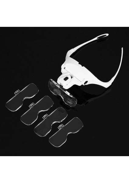 5 Lens 1.0x3.5x, 2led Işıklı ile Ayarlanabilir Gözlük BÜYÜTEÇ9892B2