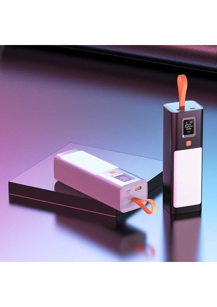 Işık Kaynağı: 20000 Mah Powerbank, Type-C ve USB Girişli, Hızlı Şarj, El Feneri, Dijital Göstergeli
