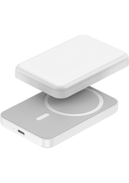 Manyetik Kablosuz 5000 Mah Powerbank Magsafe Uyumlu 5W Wireless Şarj ((Uçakta Kullanım Sertifikalı))