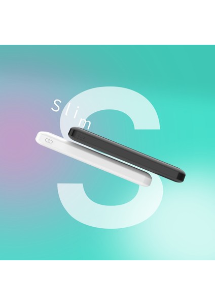 Hızlı Şarj Destekli 10000 Mah Powerbank Akıllı Koruma, Micro ve Çift Usb, LED Durum Göstergesi Beyaz
