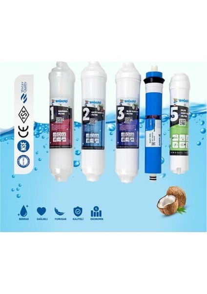 Su Arıtma Cihazı Inline 5 Li Filtre Seti