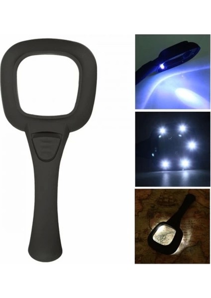 6 Ledli ve Mor Işıklı Büyüteç 60MM