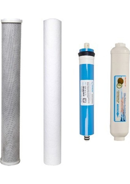 Su Arıtma 20 Inç B. Aktif Karbon, 1micron Tortu V Membran +Filtre
