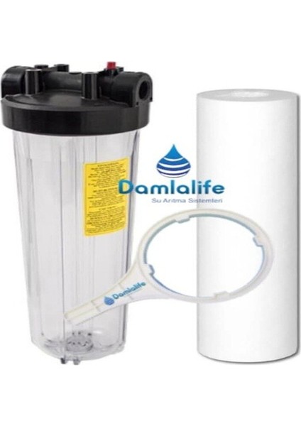 Big Blue 20 Inç Şeffaf Housıng ve 5 Micron Sediment Spun Filtre