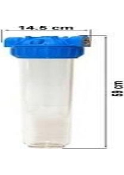Aquafer 20 Inç Silifoz Kireç Önleyici Yıkanabilir Su Filtre 1.1/4 Inc 100 Mikron