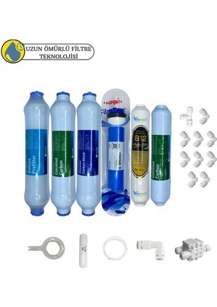 Fluxtek Kapalı Kasa Su Arıtma Cihazlarına Sertifikalı 6lı B12 Alkali Filmtec Dupon Mebran