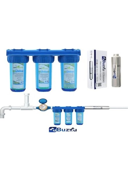 Manyetik Kireç Önleyici & Bina Girişi Filtreleme Seti - Tam Korum 510383690 5 Mikron Filtre Silifozlu