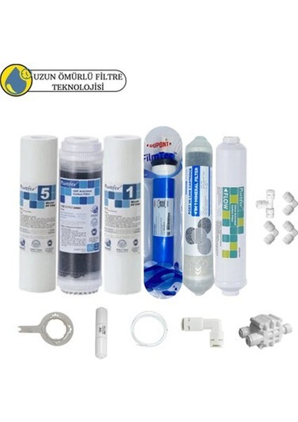 Purefer Açık Kasa Çift Sedimentli Sertifikalı 6 Lı Filmtec Dupon Mebran Şeffaf 4lü Mineral
