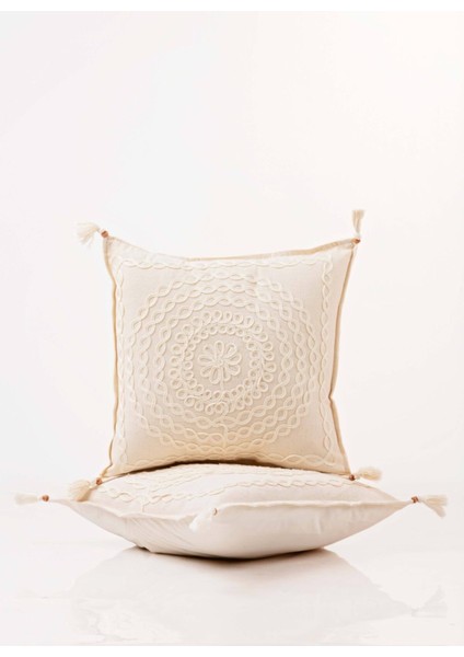 Buldan Bezi Otantik Bohem Hediyelik Dekoratif Lase Işlemeli Ponponlu Dekoratif Spiral Laseli