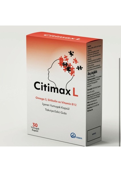 Citimax L Omega 3 Sitikolin Vitamin Multivitamin Takviye