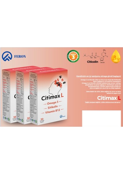 Citimax L Omega 3 Sitikolin Vitamin Multivitamin Takviye