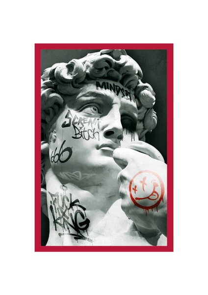 Modern Graffiti Sculpture Tasarımlı Dekoratif Hediye Not Kartı | Sokak Sanatı Kartpostal | 10×15 cm