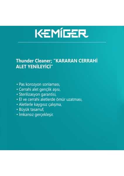 Thunder Cleaner – Sterilizasyon Sonrası Kalıntı ve Kararma Giderici (1000ML) fiyatları