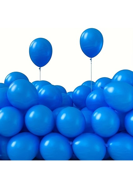 10 Adet 5 Inç 12 cm Mavi Balon Doğum Günü Balonu Mini Balon