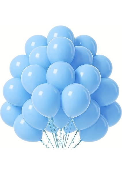 10 Adet 5 Inç 12 cm Mavi Balon Doğum Günü Balonu Mini Balon