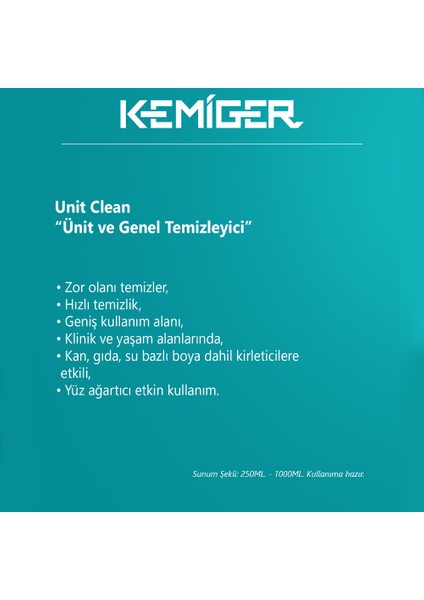 Unit Clean – Dental Ünit ve Genel Temizleyici (1000 Ml) fiyatları